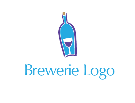 goblet inside wine bottle logo