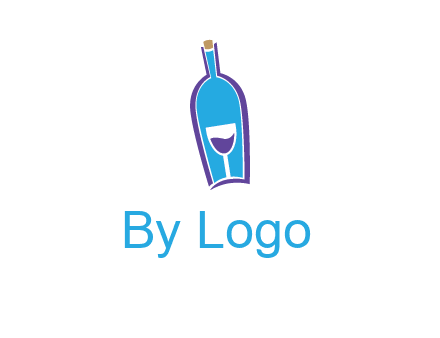 goblet inside wine bottle logo