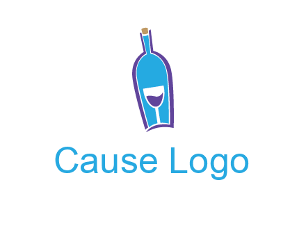 goblet inside wine bottle logo