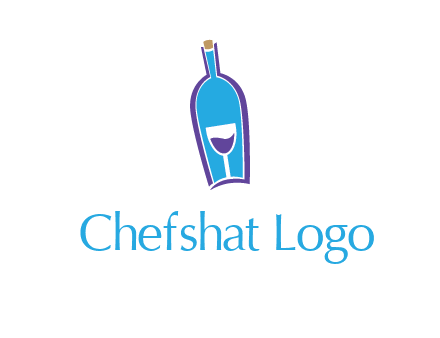 goblet inside wine bottle logo