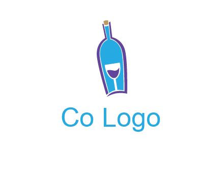 goblet inside wine bottle logo