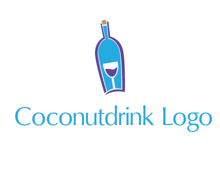 goblet inside wine bottle logo
