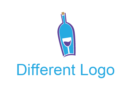 goblet inside wine bottle logo