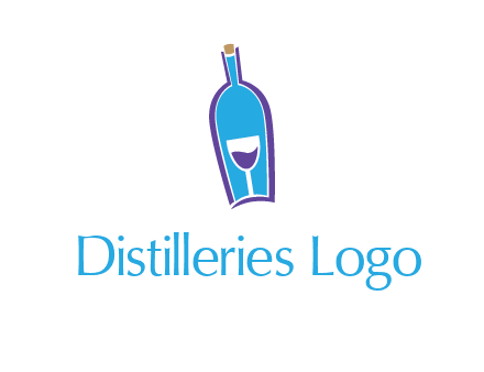 goblet inside wine bottle logo