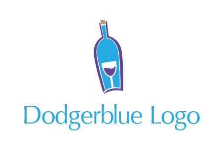goblet inside wine bottle logo