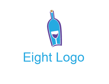 goblet inside wine bottle logo
