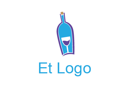 goblet inside wine bottle logo