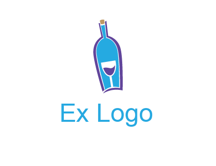 goblet inside wine bottle logo