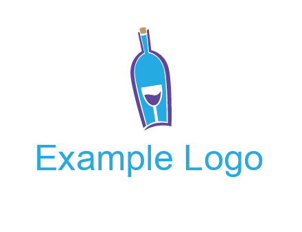 goblet inside wine bottle logo