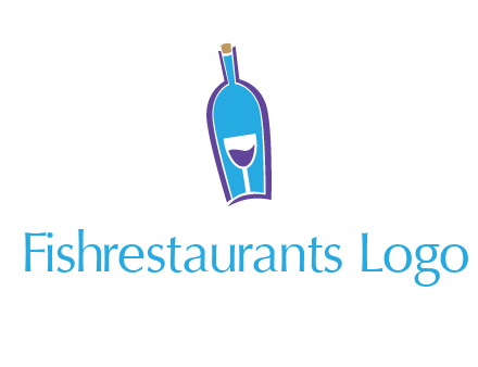 goblet inside wine bottle logo