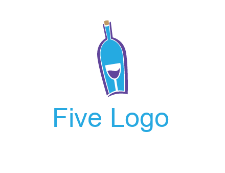 goblet inside wine bottle logo