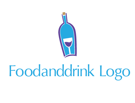 goblet inside wine bottle logo