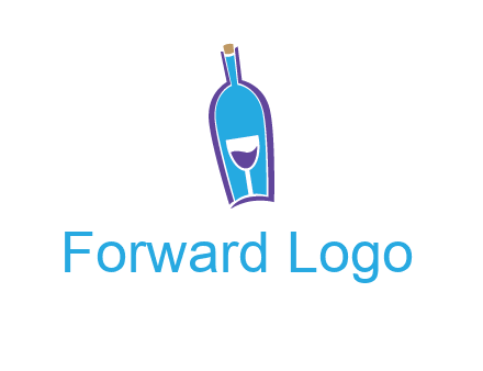 goblet inside wine bottle logo