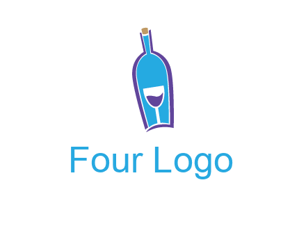goblet inside wine bottle logo
