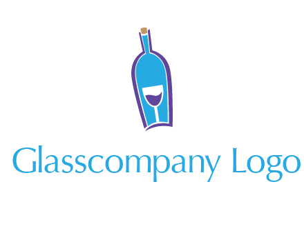goblet inside wine bottle logo