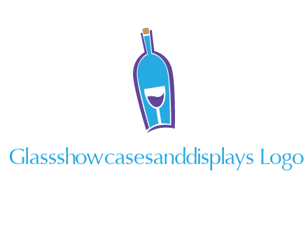 goblet inside wine bottle logo