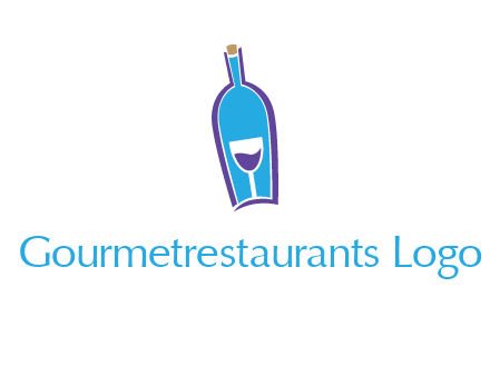 goblet inside wine bottle logo