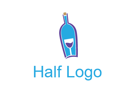goblet inside wine bottle logo