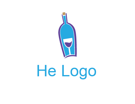 goblet inside wine bottle logo