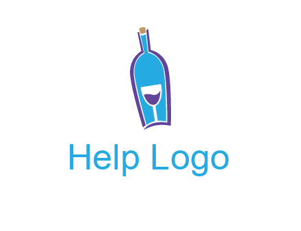 goblet inside wine bottle logo