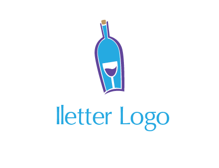 goblet inside wine bottle logo