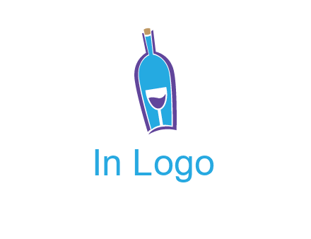 goblet inside wine bottle logo
