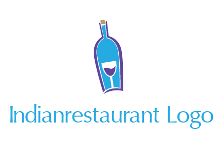goblet inside wine bottle logo