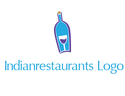 goblet inside wine bottle logo
