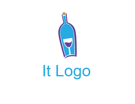 goblet inside wine bottle logo