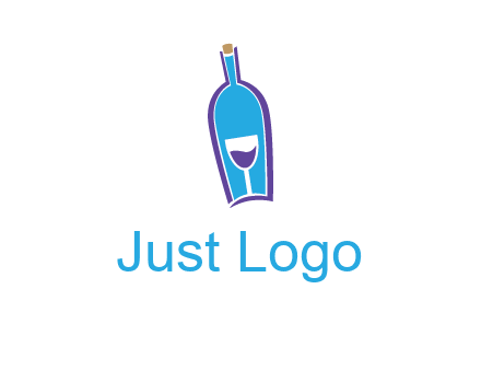 goblet inside wine bottle logo