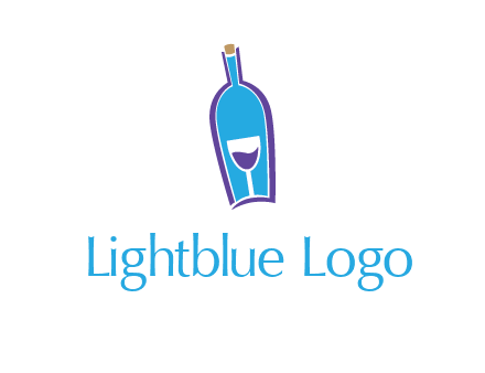 goblet inside wine bottle logo