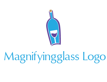 goblet inside wine bottle logo