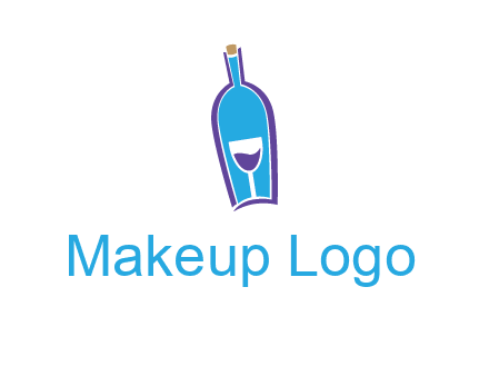 goblet inside wine bottle logo