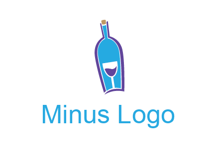 goblet inside wine bottle logo