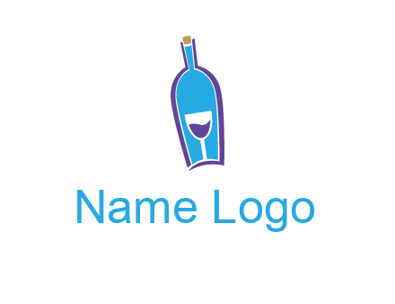 goblet inside wine bottle logo
