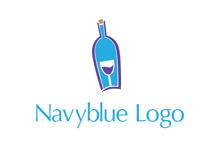 goblet inside wine bottle logo