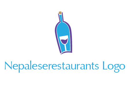 goblet inside wine bottle logo
