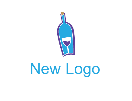 goblet inside wine bottle logo