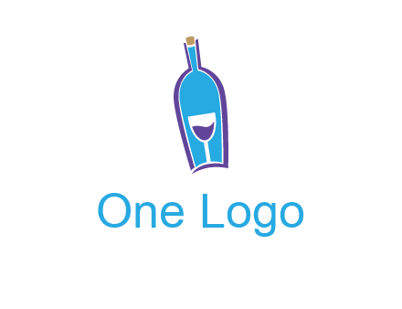 goblet inside wine bottle logo