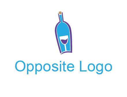 goblet inside wine bottle logo