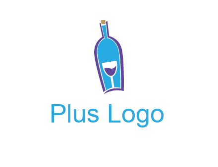 goblet inside wine bottle logo
