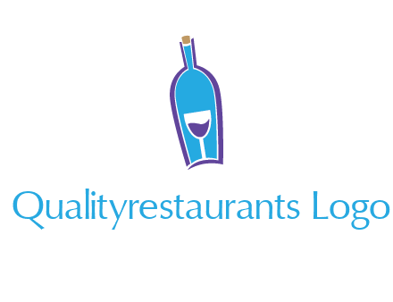 goblet inside wine bottle logo