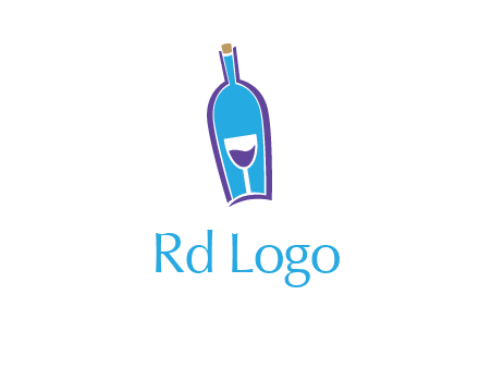 goblet inside wine bottle logo