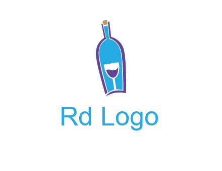goblet inside wine bottle logo