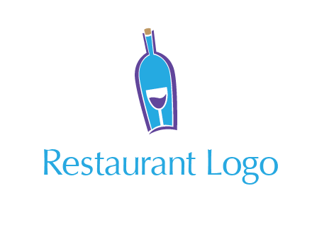 goblet inside wine bottle logo