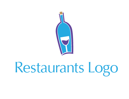 goblet inside wine bottle logo