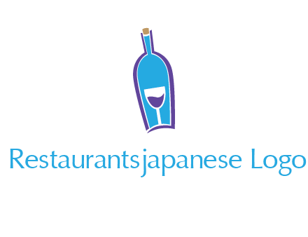 goblet inside wine bottle logo