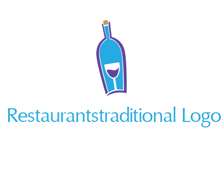 goblet inside wine bottle logo