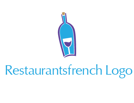 goblet inside wine bottle logo