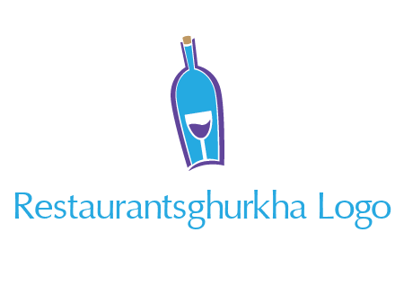 goblet inside wine bottle logo